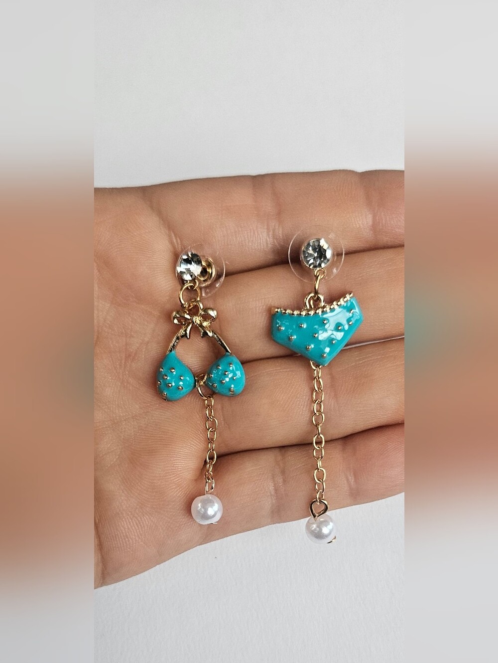bikini themed earrings new without tags, cute quirky earrings